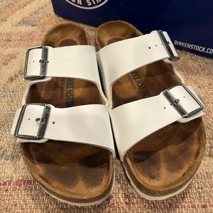 Birkenstock Arizona like-new white 38 7/7.5